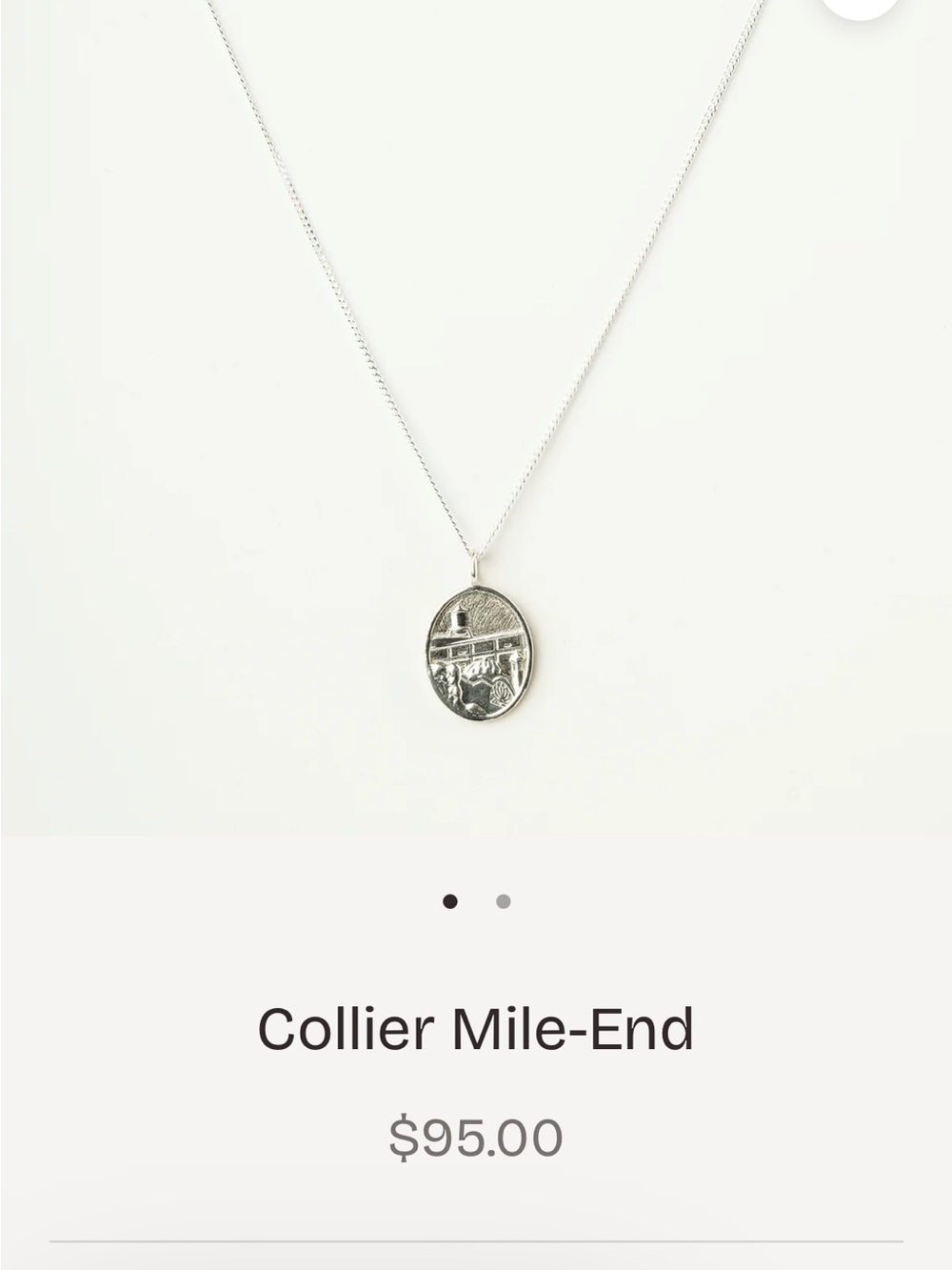 Oval Silver Pendant Necklace